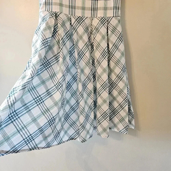 Caroll Paris Plaid Vintage Style Knee Length Retro Cutout Back Sleeveless Dress. - Picture 9 of 16